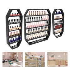 3pcs Wall-Mount Nail Polish Storage Racks Metal Multi-tiers Nail Display Racks