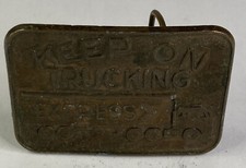 Vintage  Keep On Trucking Express  Rare Brass Belt Buckle