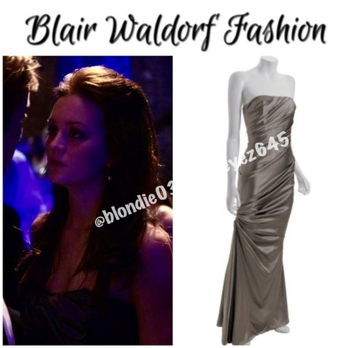 open lace back dress Vera Wang Silver Dress (seen on Blair Waldorf in Gossip Girl pilot ep)   Guzzi Archive