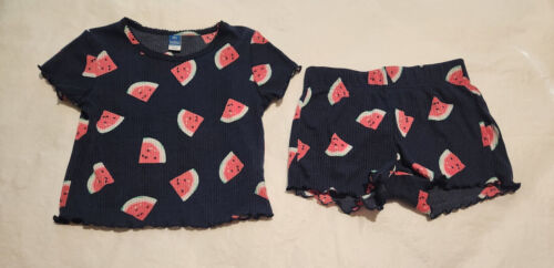 NWT Old Navy Girls Watermelon Print Short Pajamas PJs 2PC