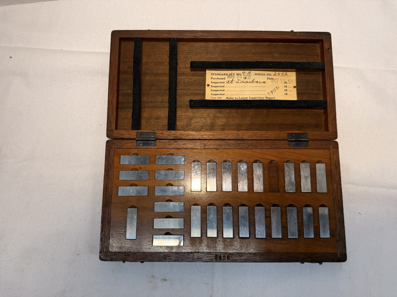 Vintage Precision Gauge Block Set in Wooden Case
