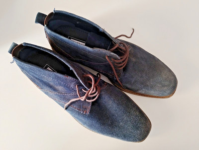 Luca Mancini Easy Life Herren Desert Boots / Chukka Gr. 44   Veloursleder blau