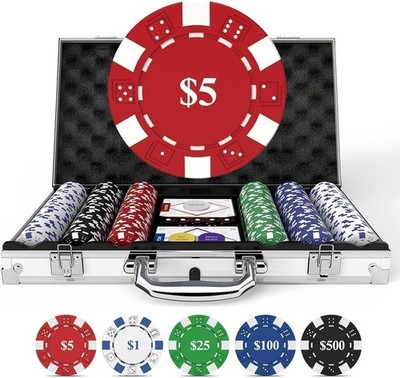 Pokerset 500 Stück -  Texas Holdem Set mit 11,5g Laser Chips & Alu-Koffer