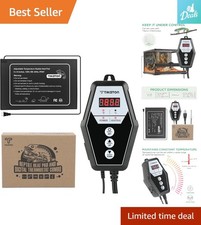 Durable Reptile Heat Pad  Thermostat Combo for Optimal Habitat Temperature