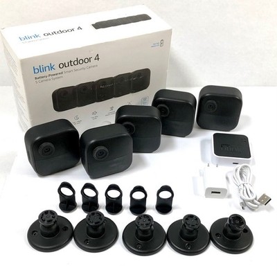Blink Outdoor 4 (4th Gen) Battery Powered 5 Camera System - Black