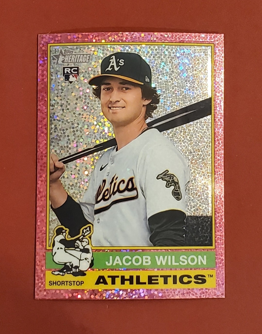 2025 Topps Heritage Jacob Wilson #15 Chrome Pink Sparkle  RC