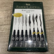 Faber-Castell Artist Pen Set - Pack of 8 Pitt Artist Pens Black 