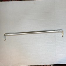 Vintage Art Deco MCM 24" Clear Bent Glass Towel Bar Rod No Brackets 