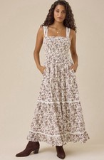 Altar’d State Brown Floral Maxi Dress Size Medium NWT