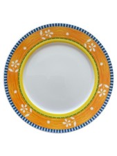 Botticelli Design Piattino Porcellana Arancione Fantasia Floreale 20 cm