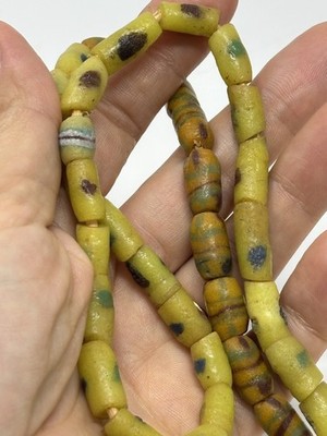 Vintage African Trade Beads Necklace Ghana Kronos powder glass  