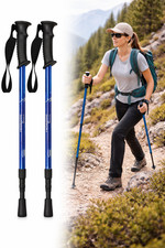 2 x Adjustable Hiking Trekking Walking Poles 65–135cm Anti-Shock Lightweight