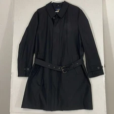 Hart Schaffner Marx Smart Coat, Lined Trench, Rain & Stain Repellent, Black 42R