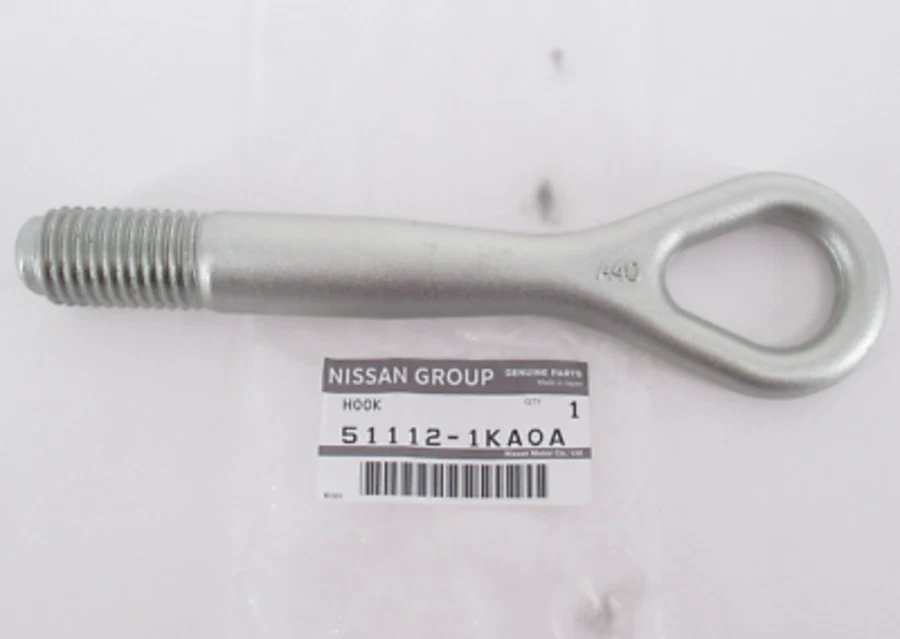 Gancho de remolque para parachoques delantero Nissan Genuino OEM Infiniti 51112-1KA0A Foto 2 de 4