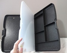 DEXAS BLACK SPECKLED CLIPBOARD WITH STORAGE PLASTIC 10.5 X 13" SCHOOL TRUCKER