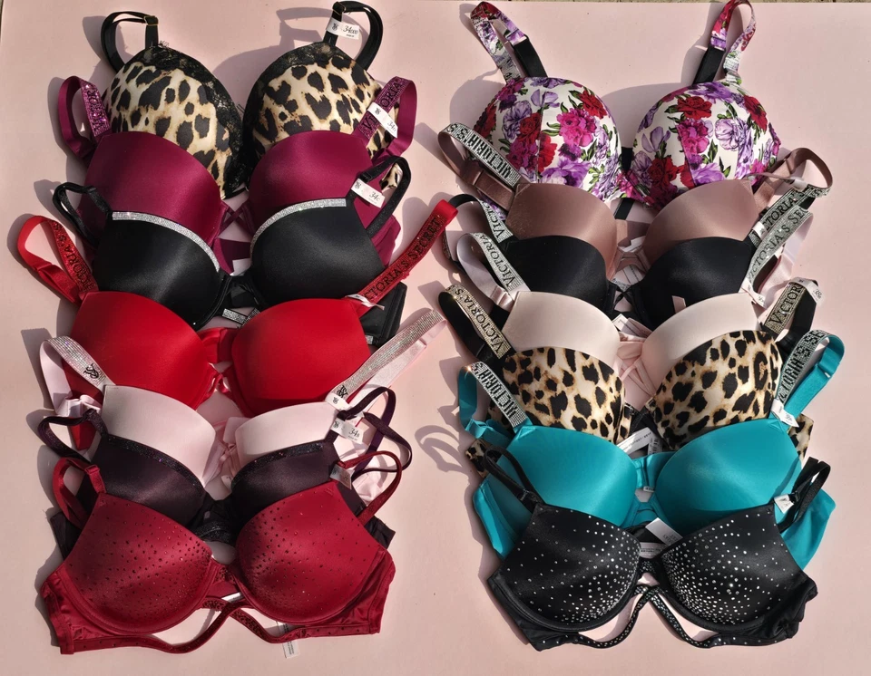 VICTORIA'S SECRET VERY SEXY Shine Strap Push Up Bra Rhinestone Bling NWT - Image 4 of 4