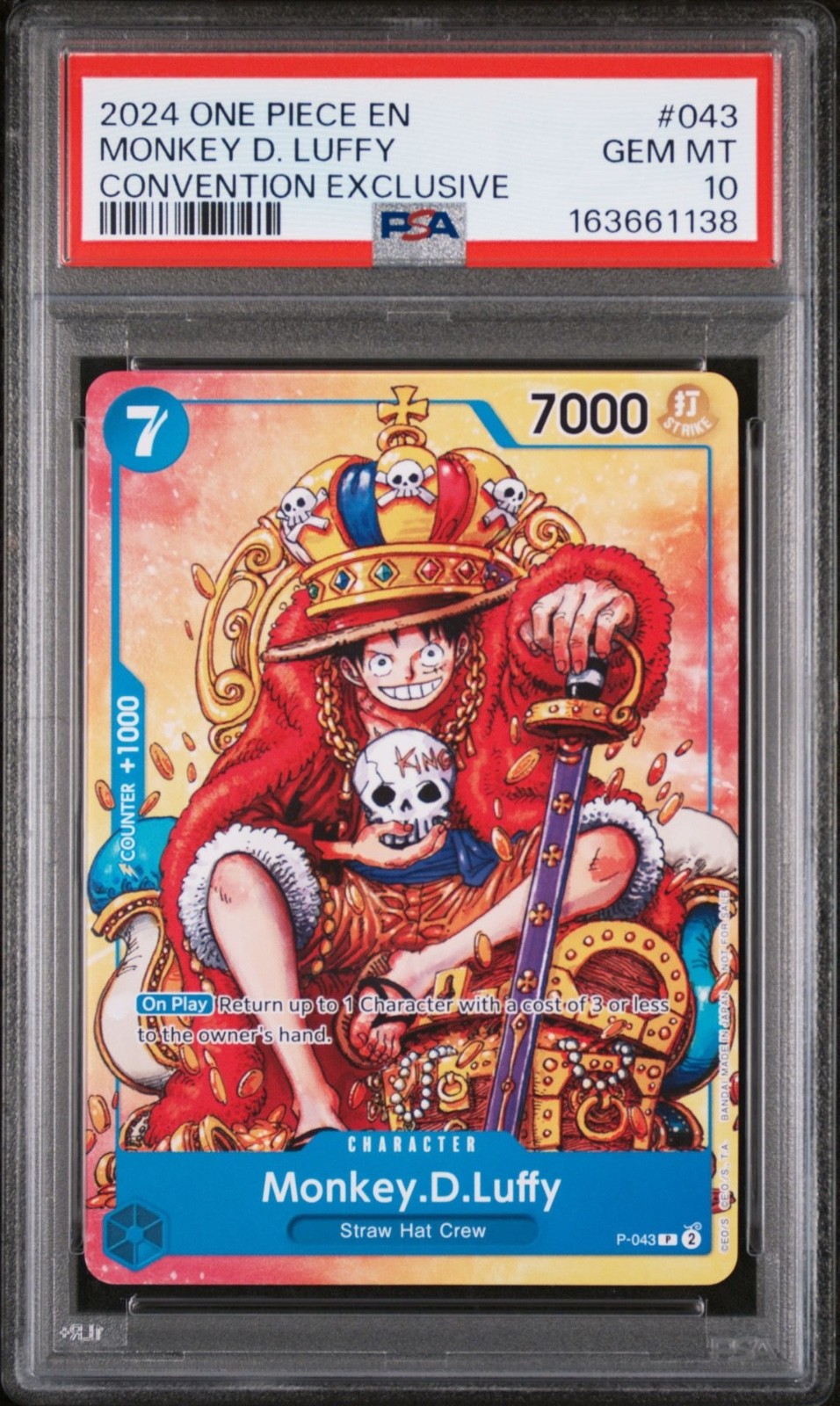 One Piece Monkey D Luffy Convention Exclusive P-043 PSA 10 Gem Mint