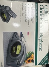 CONAIRPHONE CID400 Backlit Caller ID Clock Radio Corded Telephone Granite