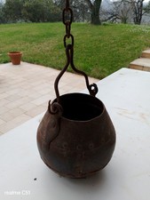 Secchio in ferro costruito con piastre rivettate cm. 16 x x16; anni 1930 / 1940