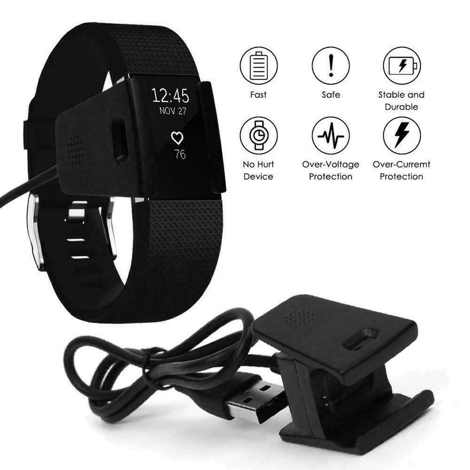 Carregador carregador atividade pulseira cabo de carregamento USB para Fitbit Charge 2 - Imagem 4 de 4