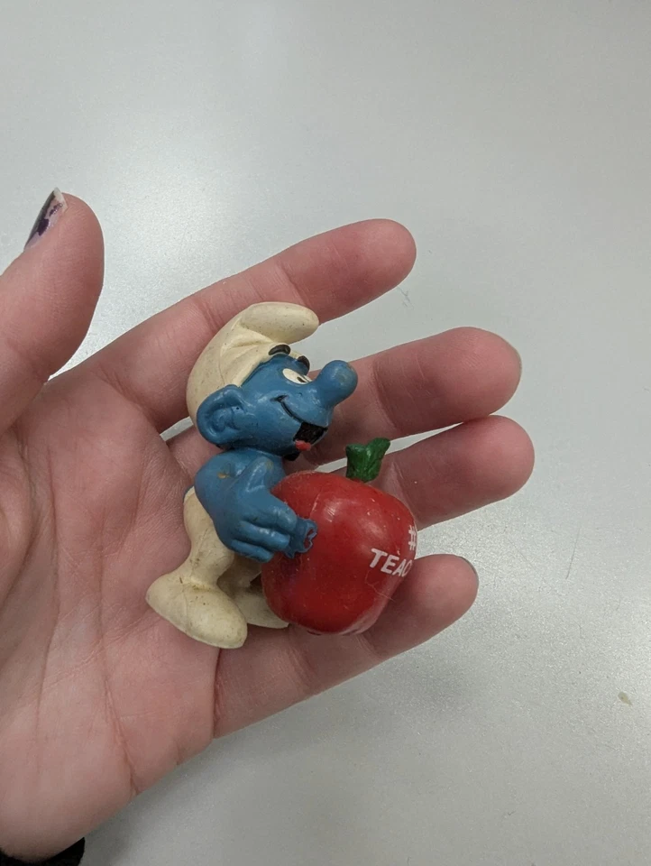 1983 Pitufos #1 Maestro Rojo Manzana Pitufo Raro Figura De Colección PVC Juguete 20160 Foto 2 de 4