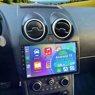 4+64GB Apple Carplay Android 15 Autoradio GPS Für Nissan Qashqai 1 J10 2006-2016