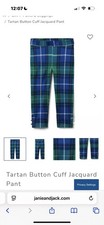 Janie and Jack Tartan Button Cuff Jacquard Pant Size 4,just Wash