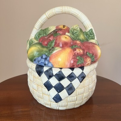 Vintage Susan Winget Fruit Basket Cookie Jar by Certified International