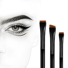 Ultra-Thin Eyebrow Brush Set 3Pcs Angled Precision Eyeliner Makeup Brushes