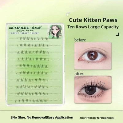 10 Reihen dichte natürliche falsche Wimpern segmentiert klebstofffrei Wimpern G2W6