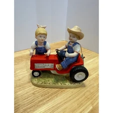 HOMCO Home Interiors "First Tractor!" #1525 – Denim Days – 1985 – Debbie & Danny
