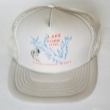 Lake Fork Texas, Gray Snapback Mesh Truckers Hat.  Big Bass Capital Of World. 