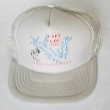 Lake Fork Texas, Gray Snapback Mesh Truckers Hat.  Big Bass Capital Of World. 