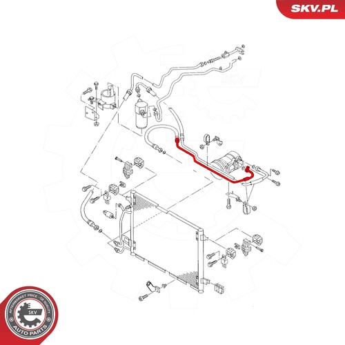 54SKV738 HIGH PRESSURE LINE AIR CONDITIONING SKV GERMANY FOR VW PASSAT B5 1.6 - Picture 6 of 9