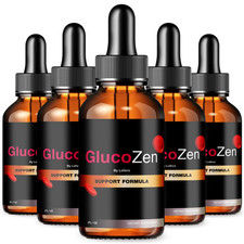  5 Pack Glucozen Drops Gluco Zen Supplement Healthy Blood Sugar Level 10 oz 