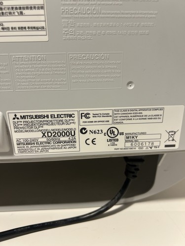 Mitsubishi XD2000U DLP Projector XGA VGA/DVI/BNC/S-Video 1024x768 3500 Lumens - Afbeelding 13 van 14