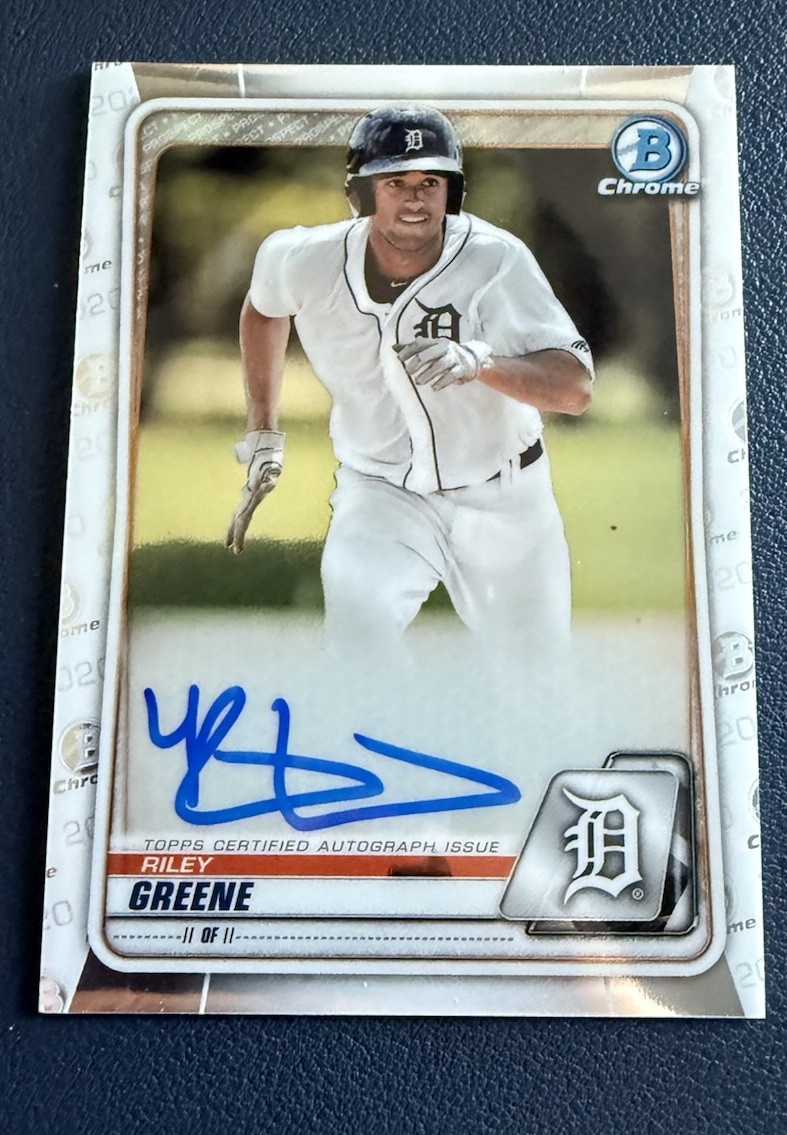 Riley Greene 2020 Bowman Chrome Auto Detroit Tigers CPA-RG