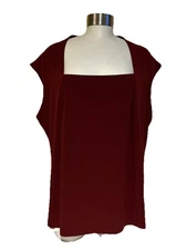 Jones Studio Separates  2X Burgundy  Wine Sleeveless Shirt Travel Layer - NEW