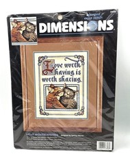 DIMENSIONS COUNTED CROSS STITCH KIT CATS 1995 LOVE WORTH HAVING 3806 NIP PICS