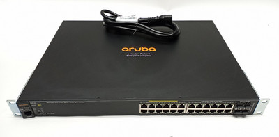 HPE Aruba 2530-24G 24 Port PoE+ Gigabit Switch J9773A W/ Power Cord +GD255