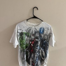 Marvel The Avengers White Graphic T-Shirt Hulk Iron Man Captain America Thor