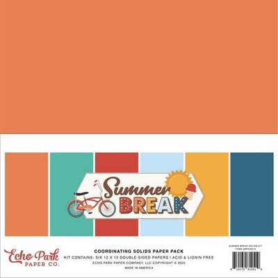 Echo Park Paper 12'' x 12'' Coordinating Solids Paper Pack - Summer Break