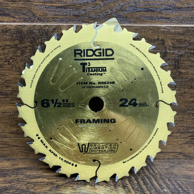 #ad #ad Ridgid T3 Titanium Coating 6 1 2” 24 Teeth Framing Circular Saw Blade 5 8 Arbor $17.95