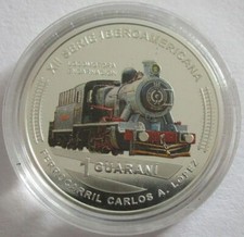 Paraguay 1 Guarani 2020 Iberoamerica Railway Locomotora Encarnacion Silver