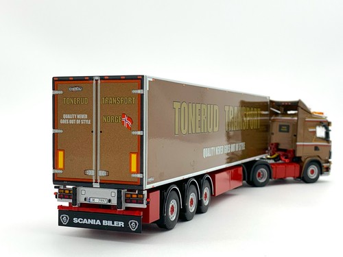 Scania 144 flat roof 6x2 tag axle reefer trailer "Tonerud" WSI truck models 1:50 - Picture 13 of 16