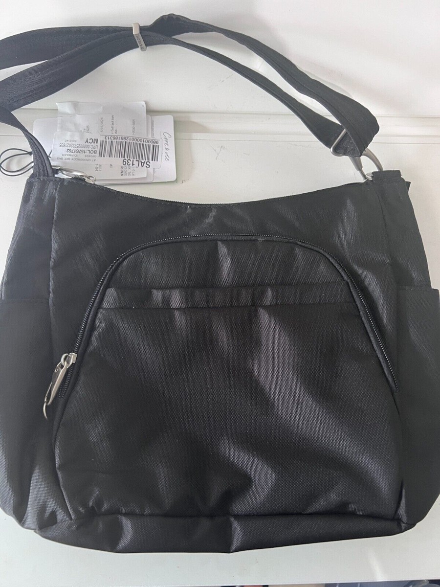 $120 Travelon Anti-theft Classic Crossbody Bucket Bag Black