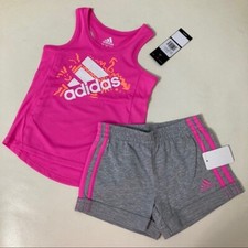 Adidas cute pink active performance shorts set 6208
