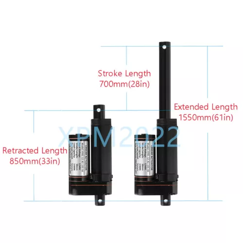 Accionamiento lineal 12V 1500N 50mm ~ 1000mm actuador lineal motor eléctrico impermeable - Imagen 37 de 43