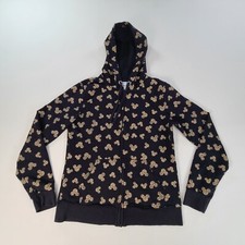 Disney Sweater Girls Large Black Gold Hoodie Pullover Walt Disney World