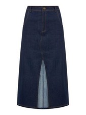 Brand New Retro Inspired A-Line Denim Midi Skirt Vintage Clothing, Retro Clothes